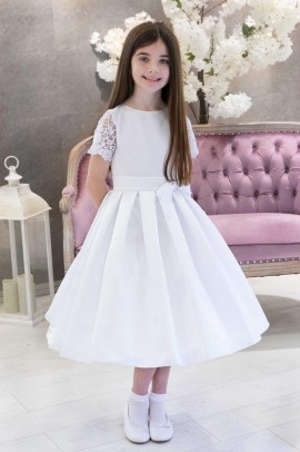 ANABEL Biała sukienka dla druhenki
